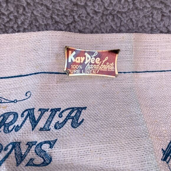 2 Vtg Kay Dee HandPrints California Missions 100% Pure Linen Kitchen Tea Towels - Picture 8 of 16